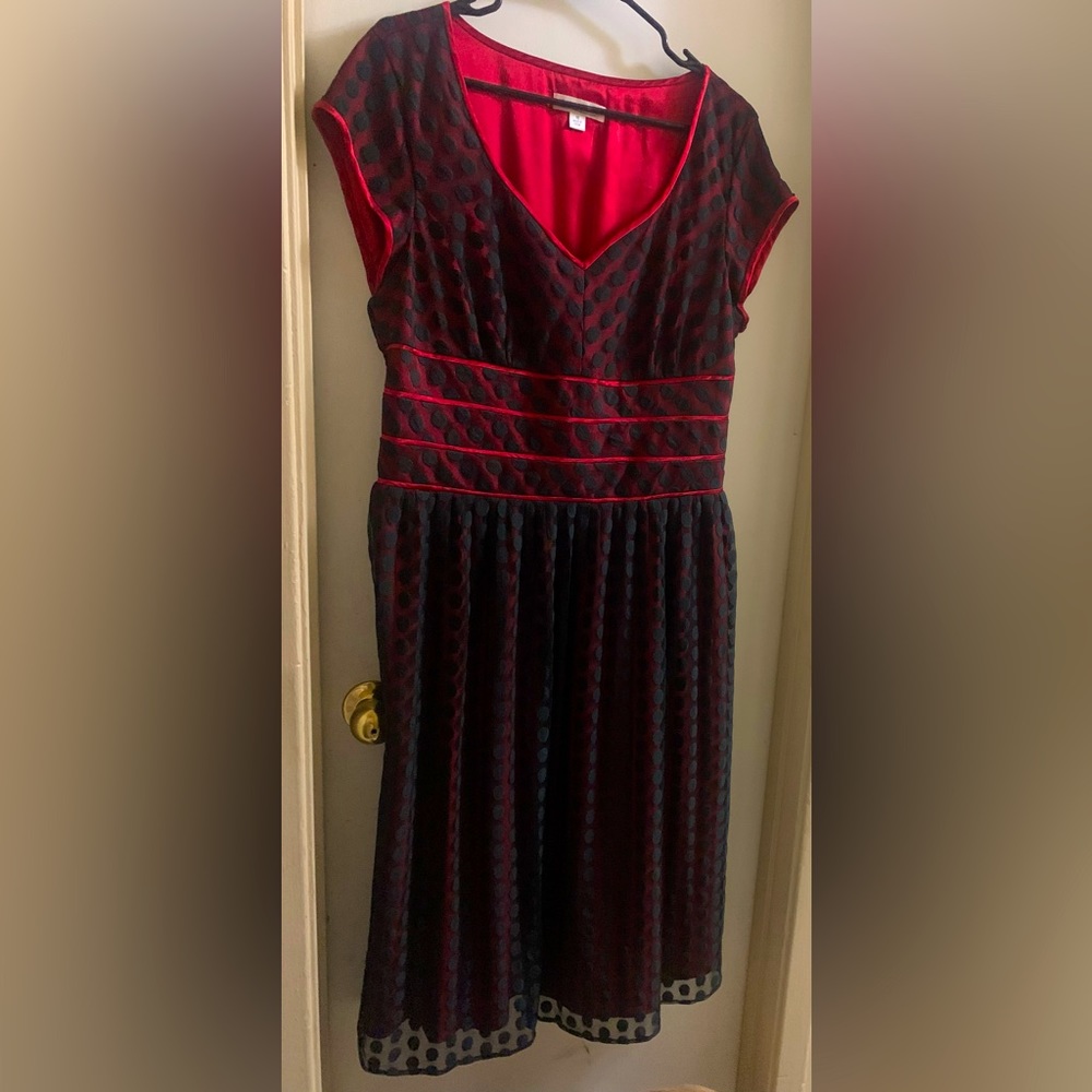 Glamorous retro style. Polka dot lace overlay